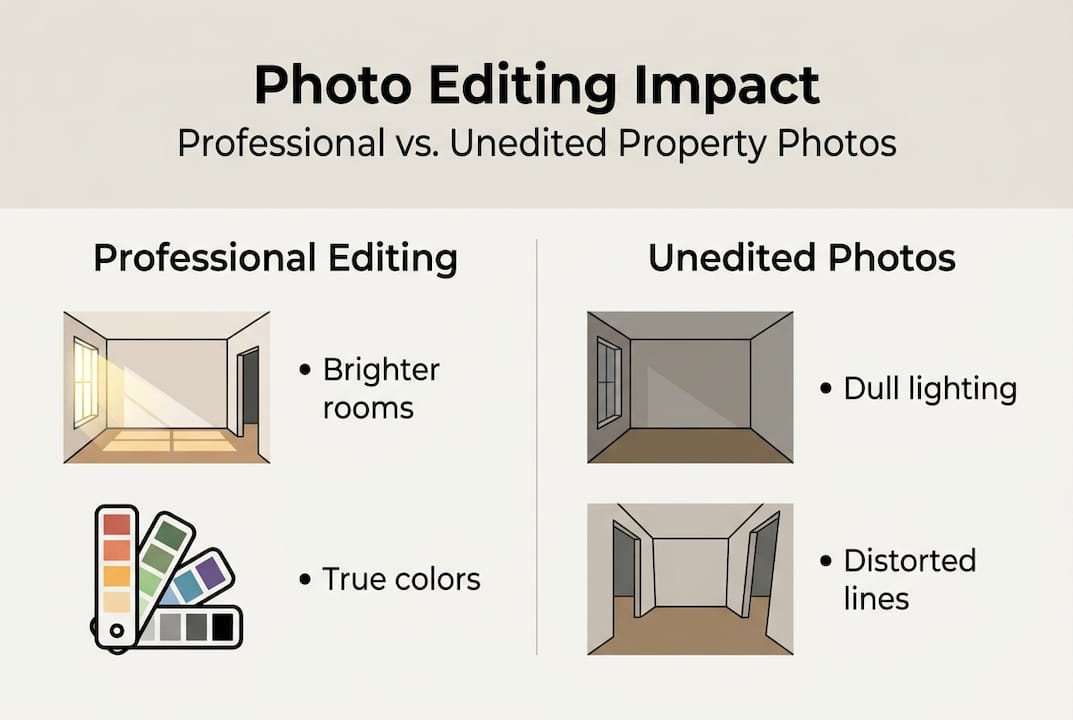 Infographic comparing professional and unedited photos