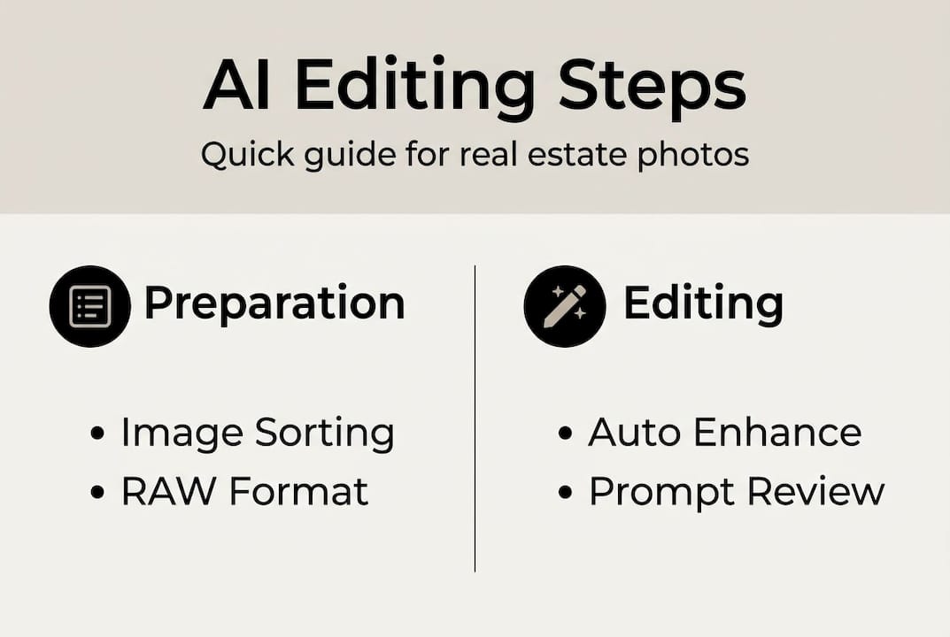 Infographic of AI real estate workflow steps