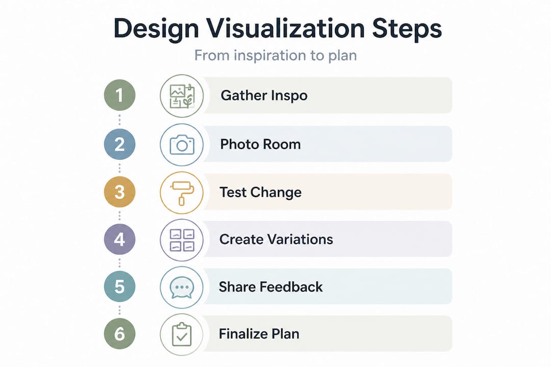Visual workflow of design steps in order