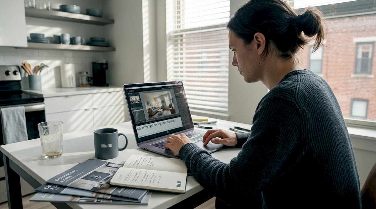 Natural language editing for effortless interior photos
