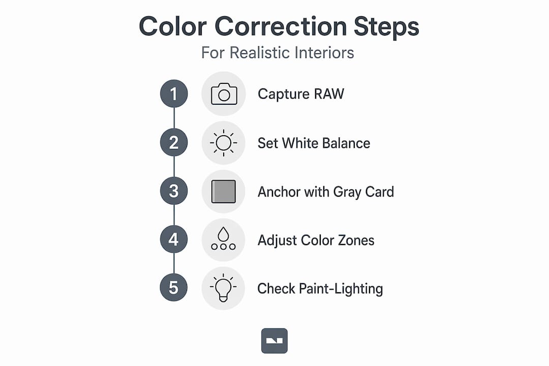 Infographic: five steps for interior color correction