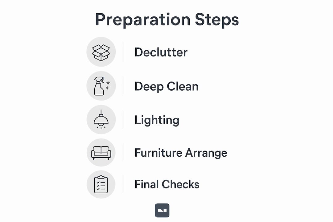 Infographic showing key interior prep steps