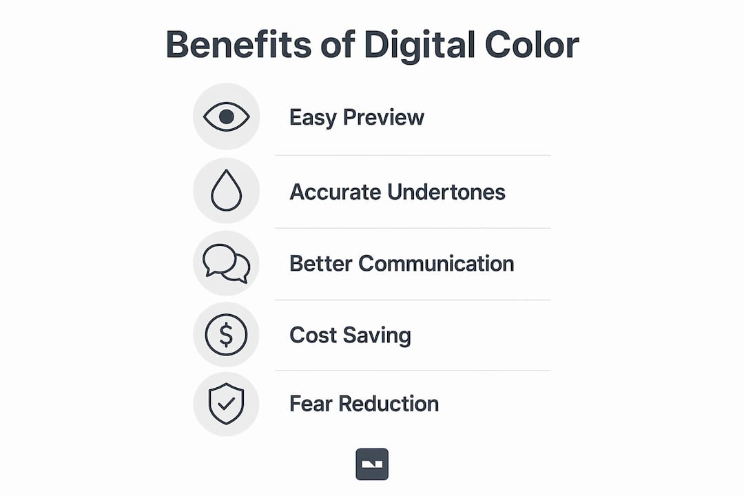 Infographic outlining benefits of digital wall color previewing
