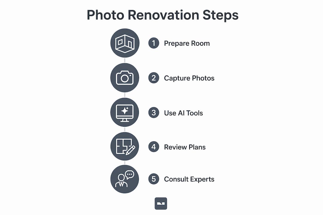 Infographic showing photo-based renovation planning steps