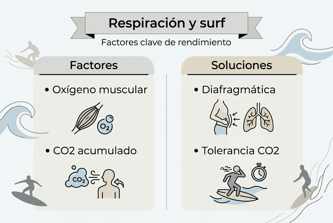 Infografía: cómo influye la respiración en el rendimiento de los surfistas