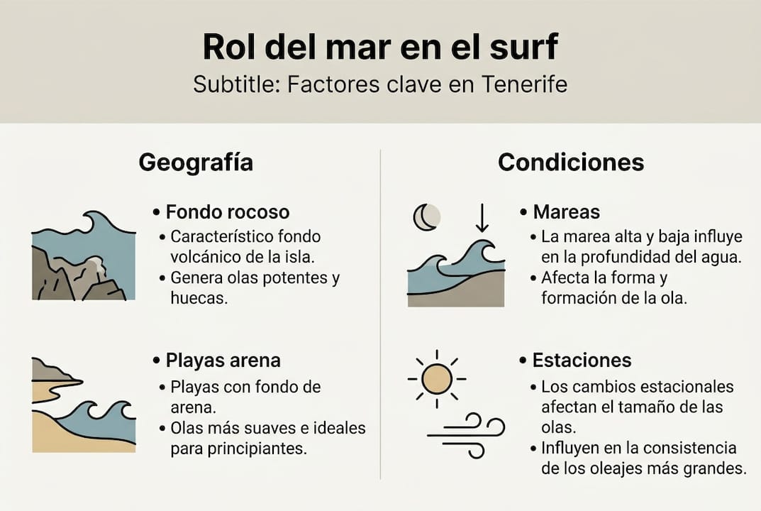 Descubre el rol del mar en el surf en Tenerife