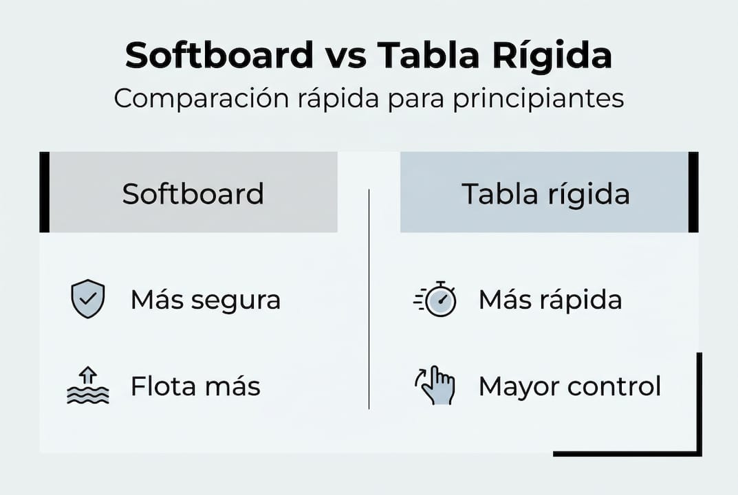 Infografía: diferencias clave entre softboards y tablas rígidas