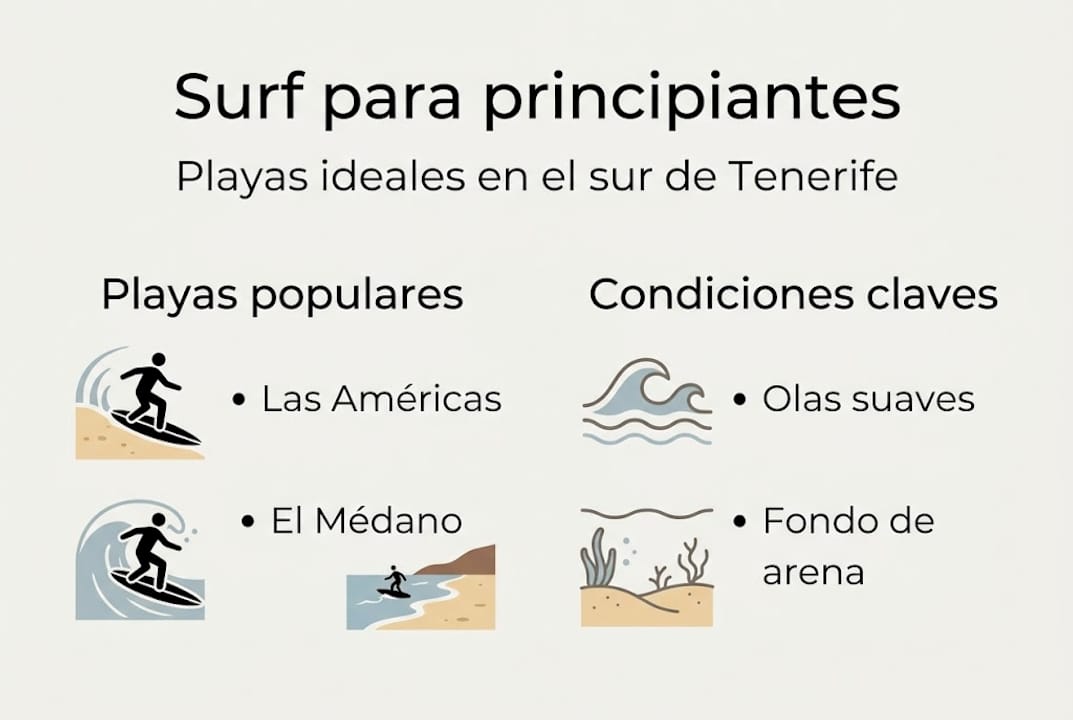 Guía visual de las playas más seguras para hacer surf en Tenerife