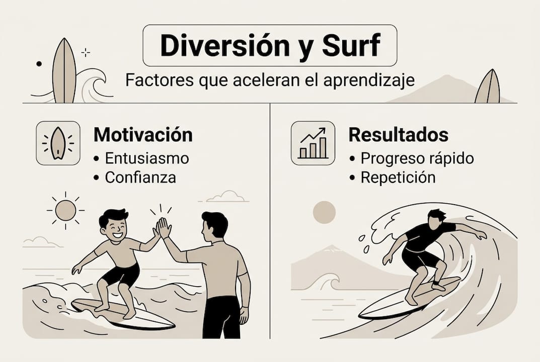 Infografía: Descubre por qué aprender a hacer surf es mucho más fácil cuando te diviertes