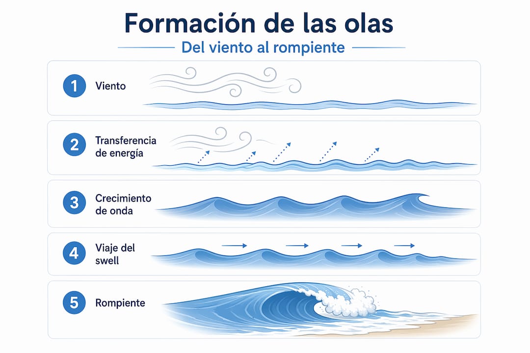 Infografía: ¿Cómo se forman las olas paso a paso?