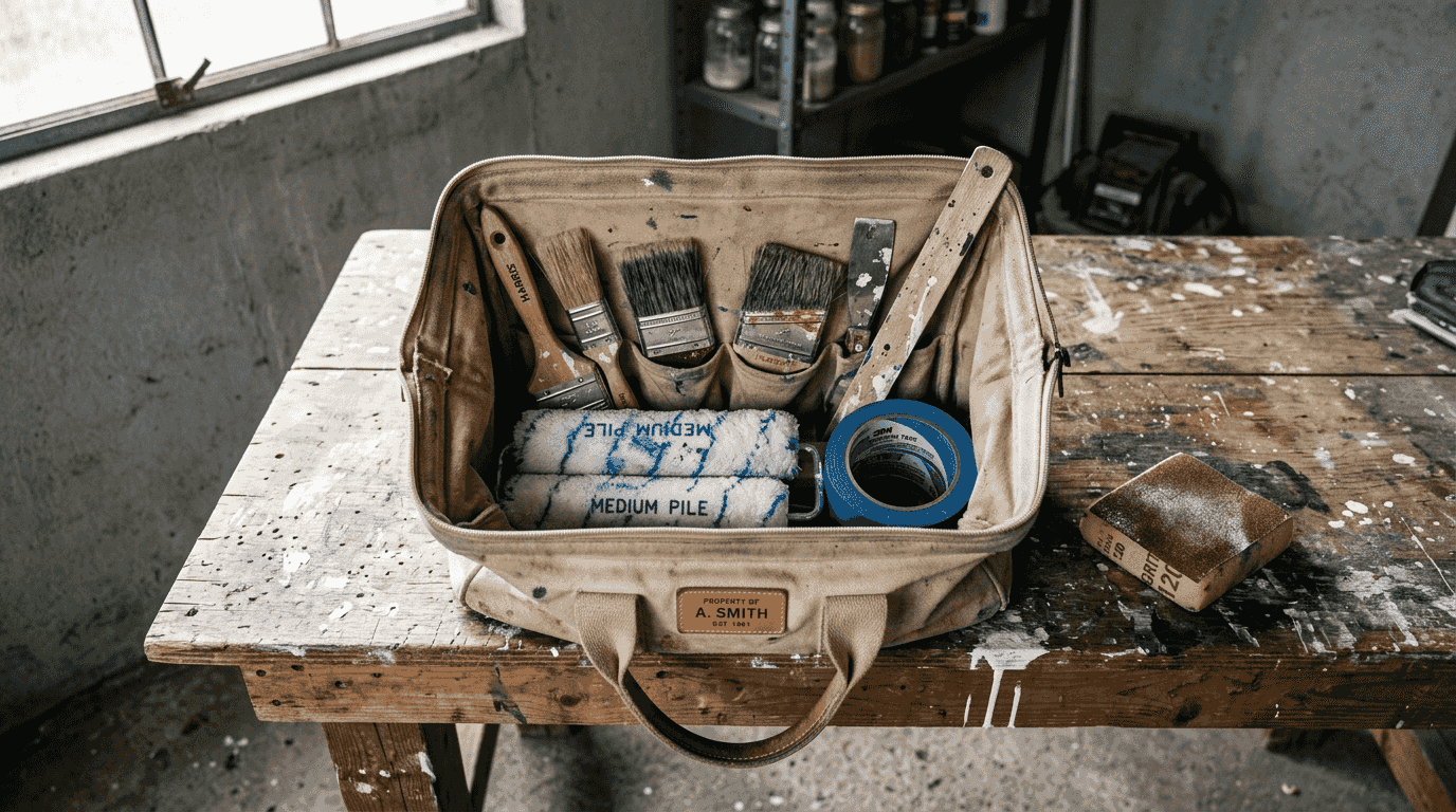 Selection of professional painting tools