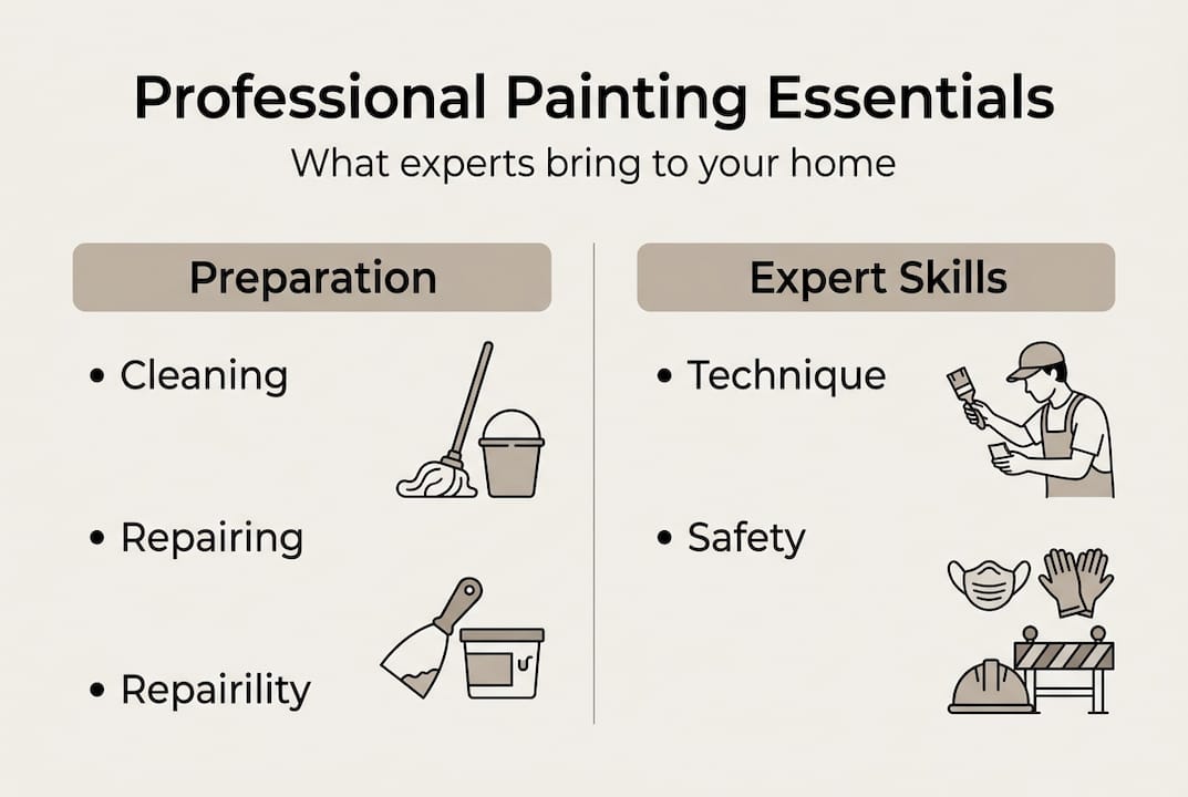 Infographic of painting preparation and skills