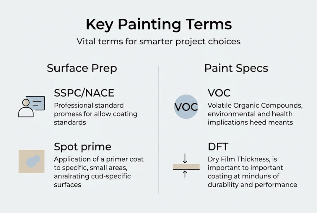 Infographic showing key painting terms and categories