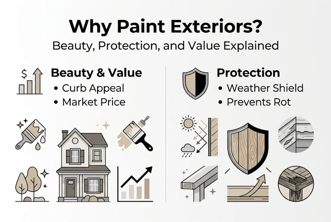 Infographic on exterior paint benefits and value