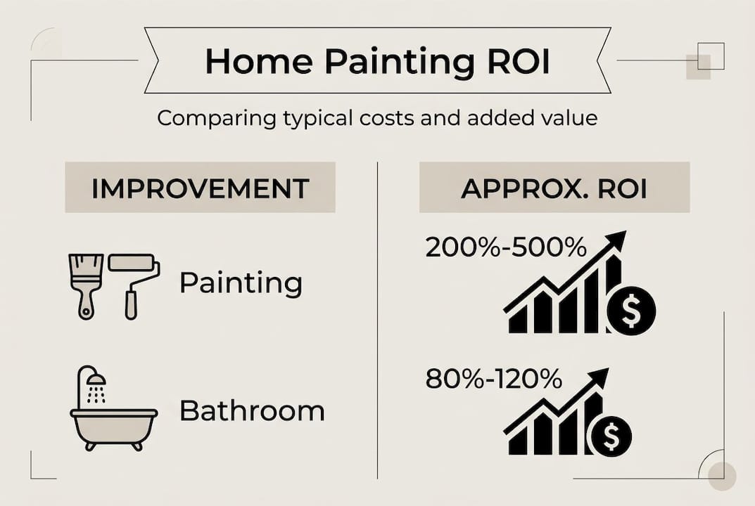 Infographic comparing ROI for home painting