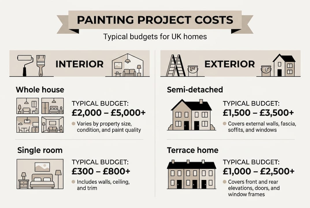 Infographic showing painting cost categories