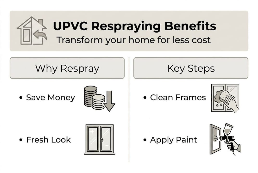 Infographic showing UPVC respraying benefits and steps