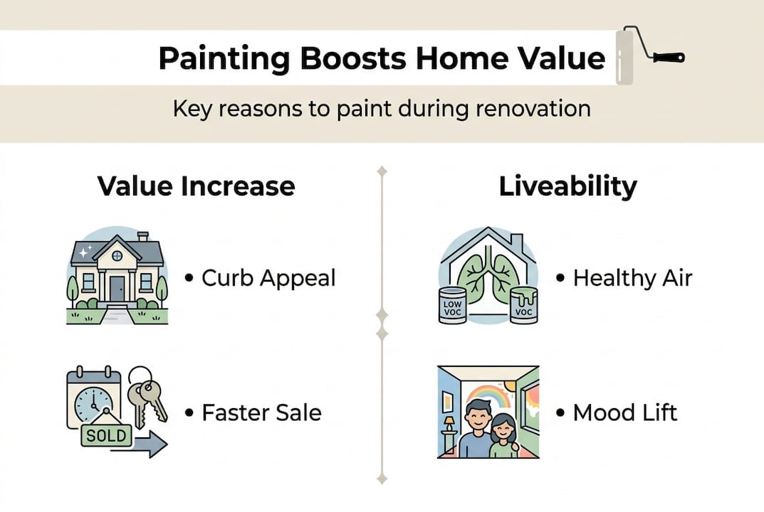 Infographic with home value and painting benefits