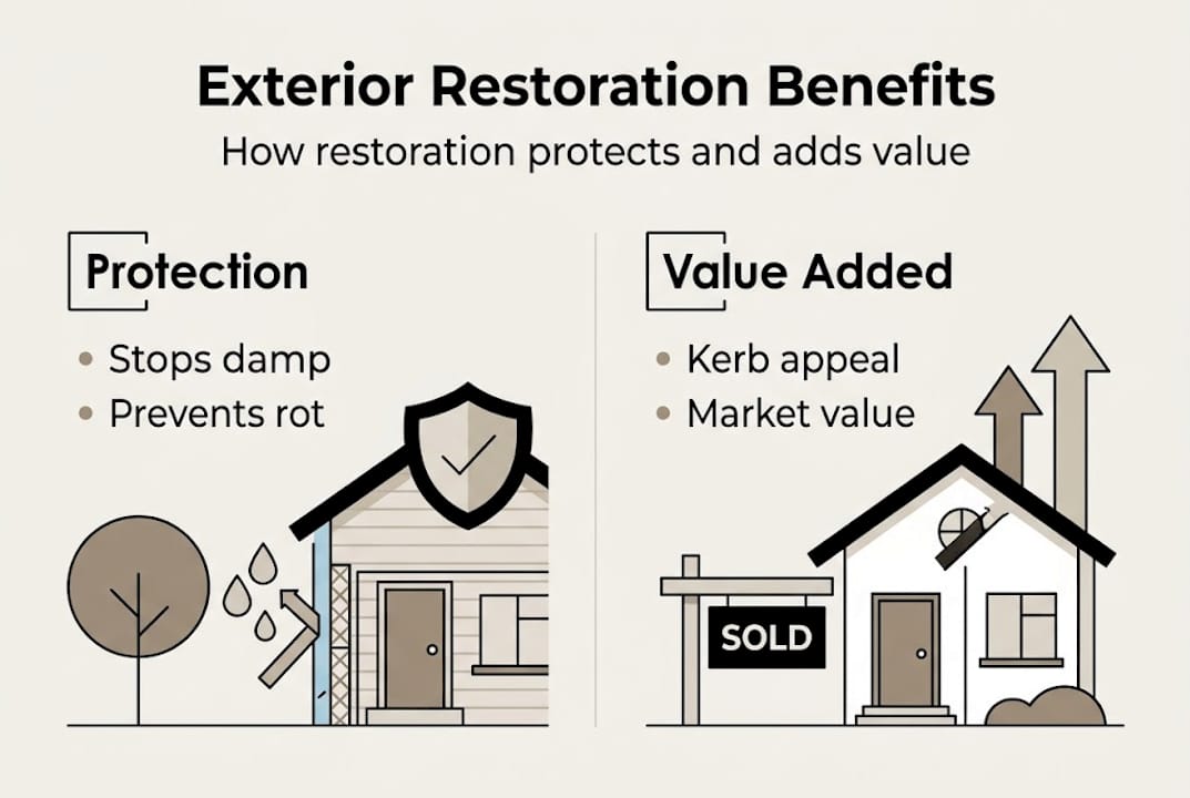 Infographic showing restoration benefits and value