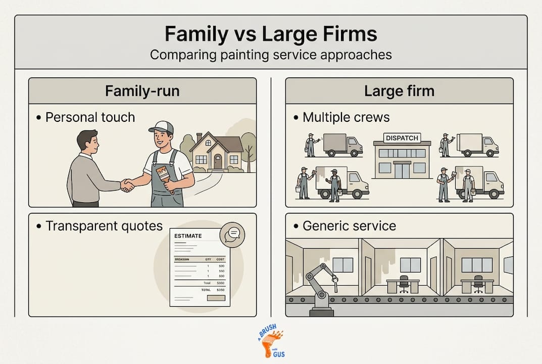 Infographic comparing family and large painting firms