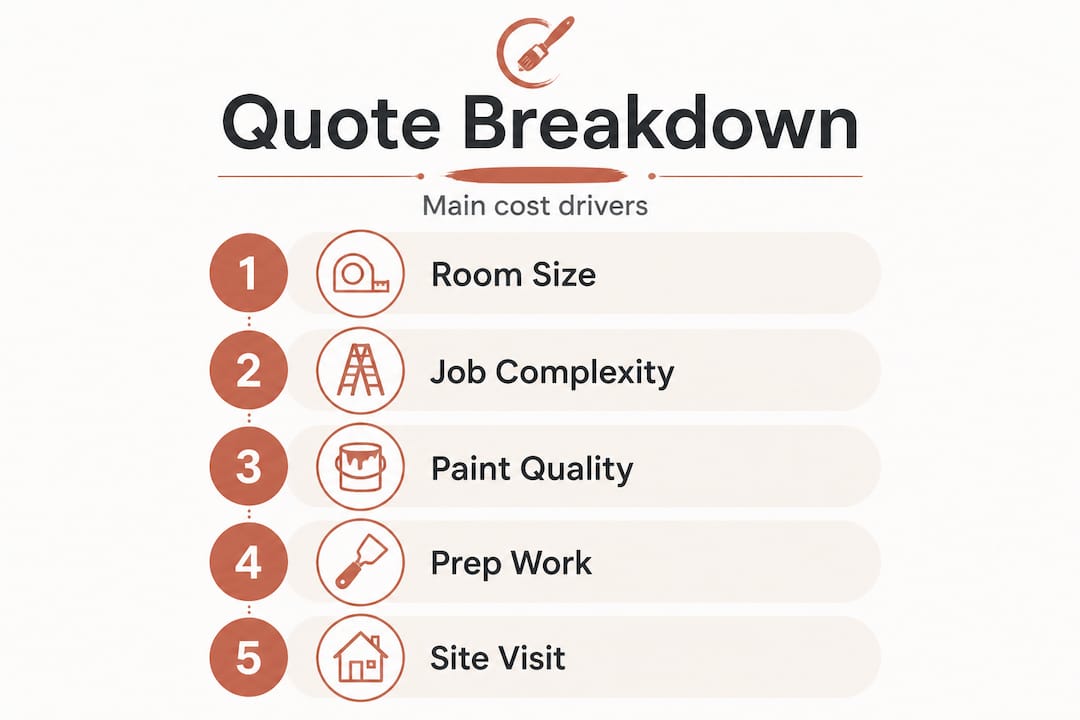 Infographic of painting quote key factors