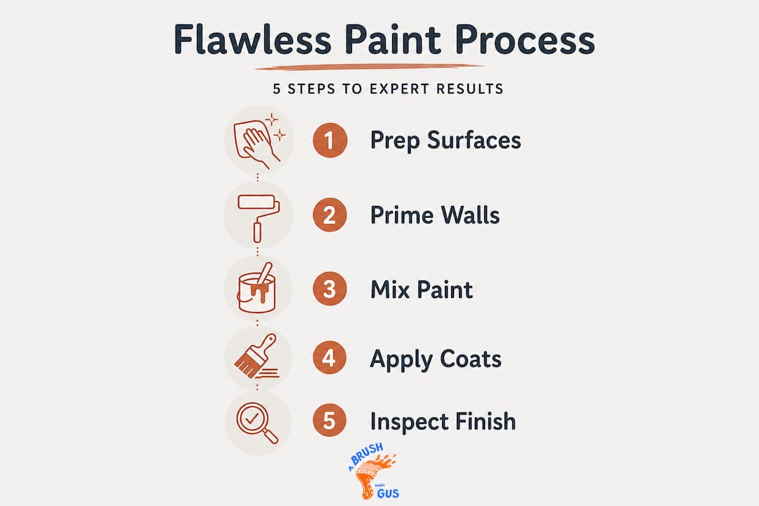 Infographic showing steps for professional paint finish