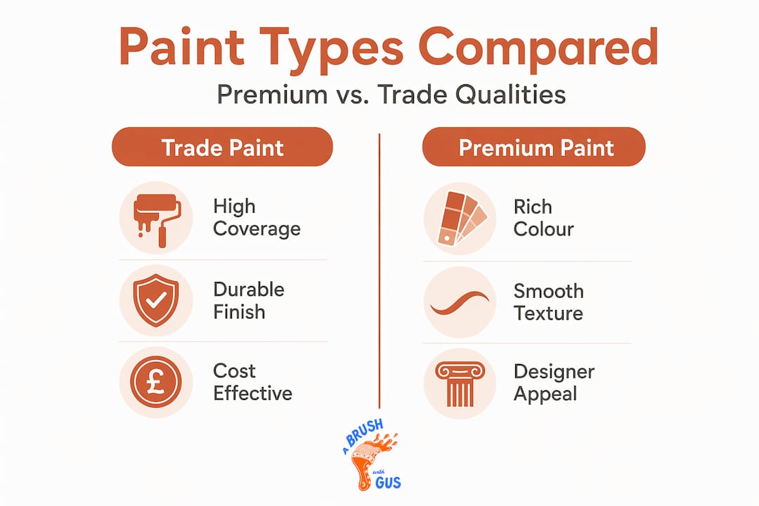 Infographic comparing premium and trade paint