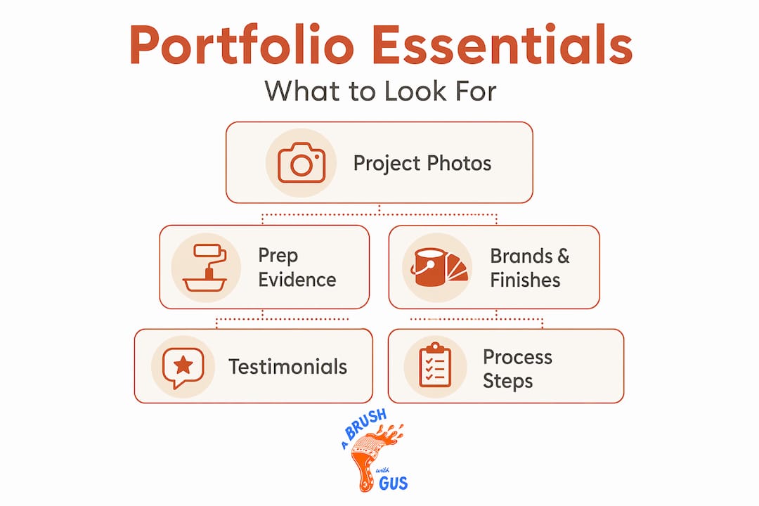Infographic showing portfolio essentials for painting services