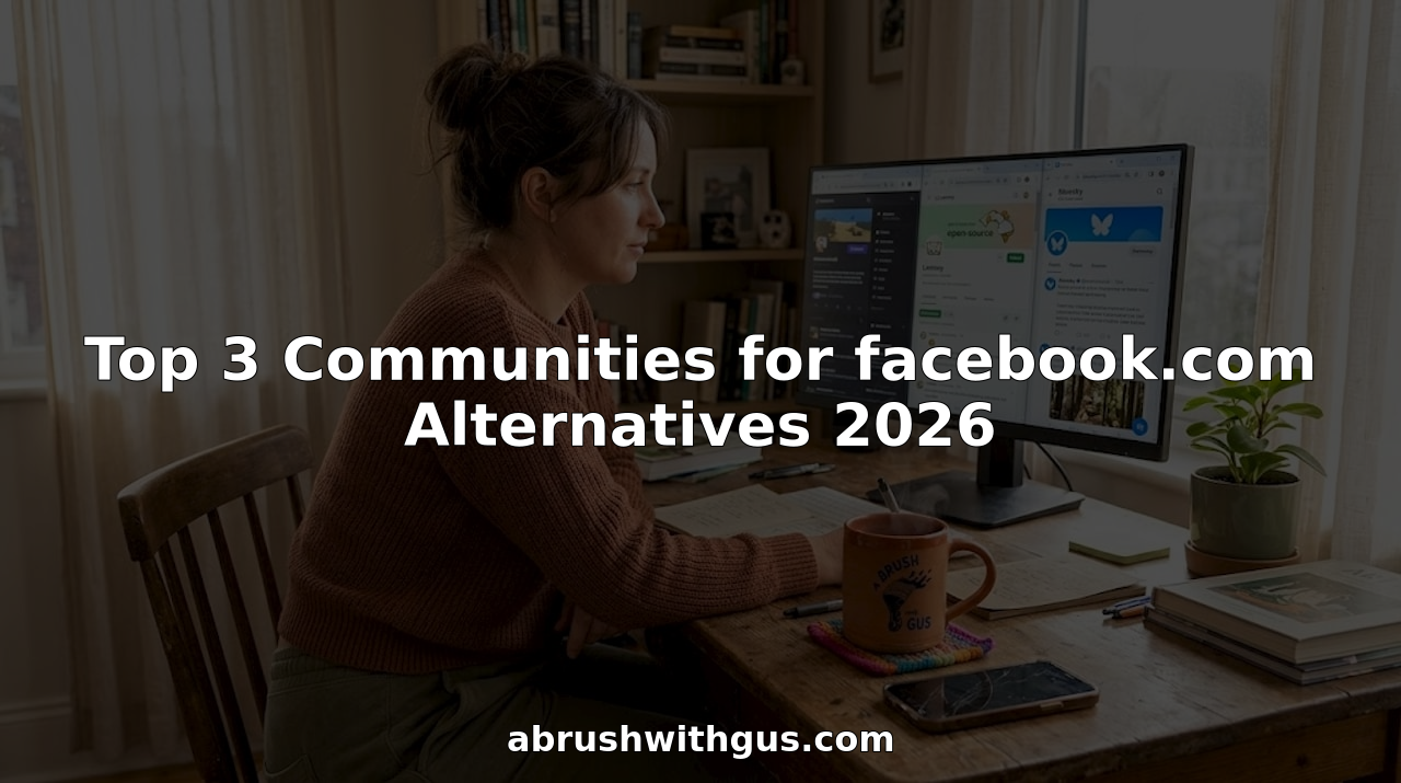 Woman exploring facebook.com alternatives online