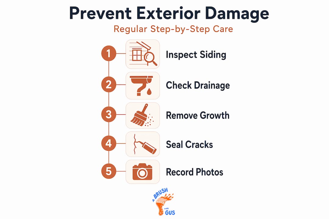 Infographic outlining exterior maintenance steps