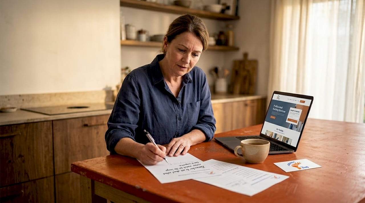 Homeowner reviewing painting contractor checklist