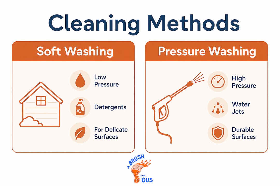 Infographic comparing exterior cleaning methods