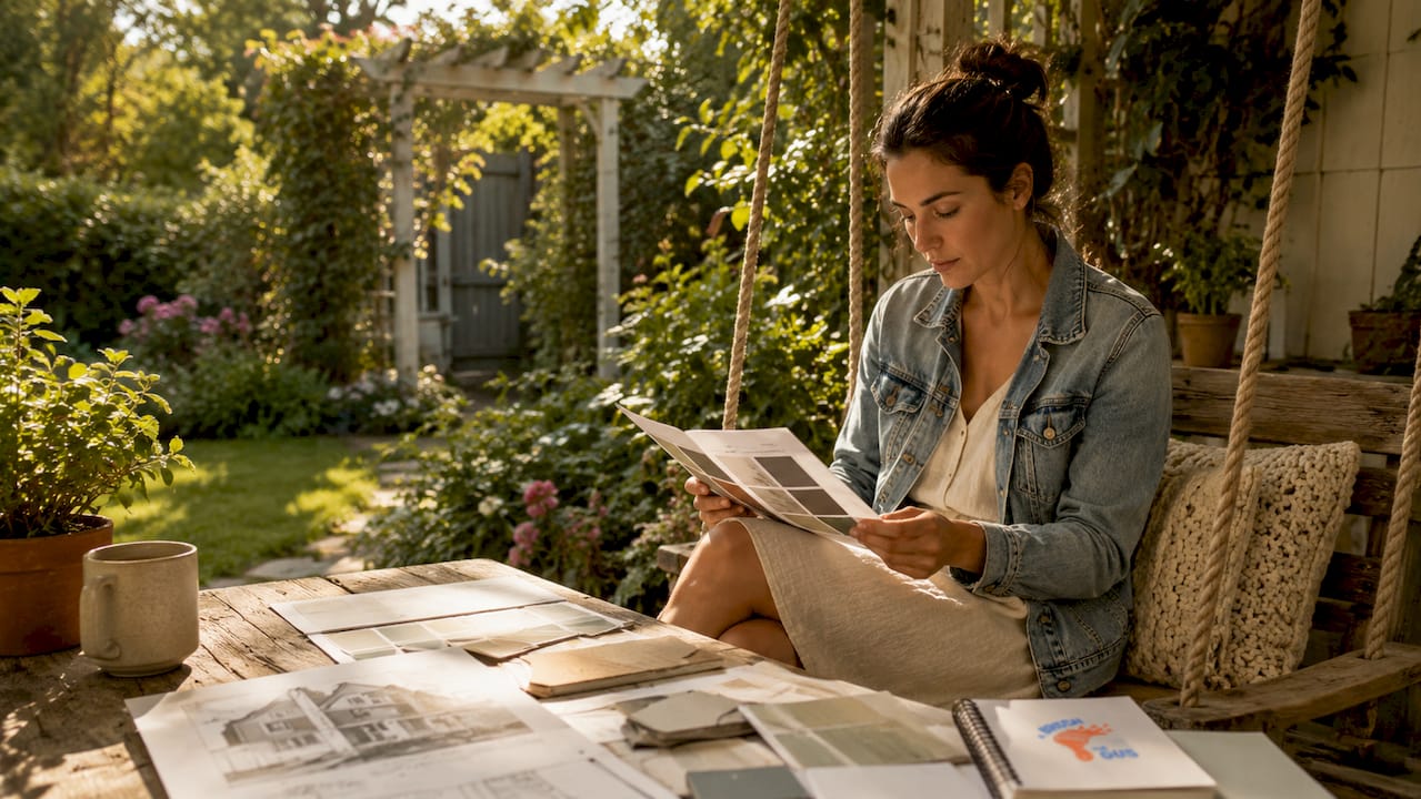 Homeowner reviewing exterior upgrade plans