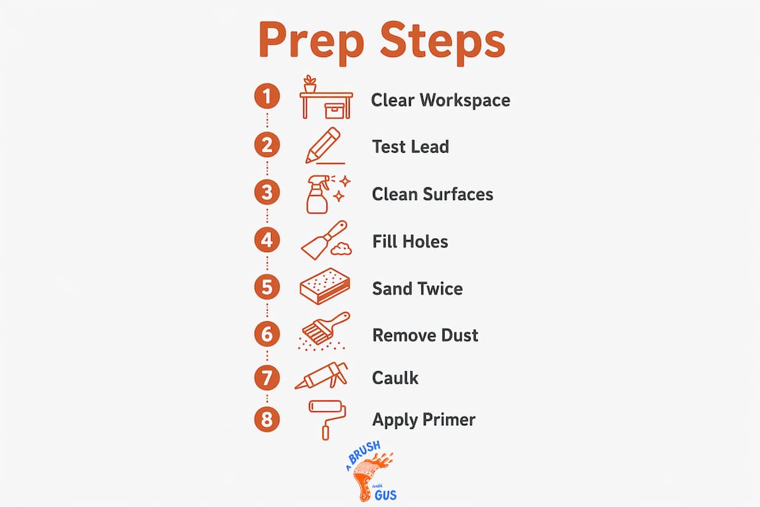 Infographic of surface preparation steps for painting
