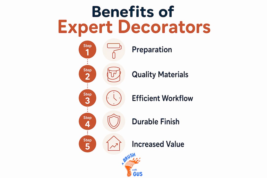 Infographic showing benefits of expert decorators