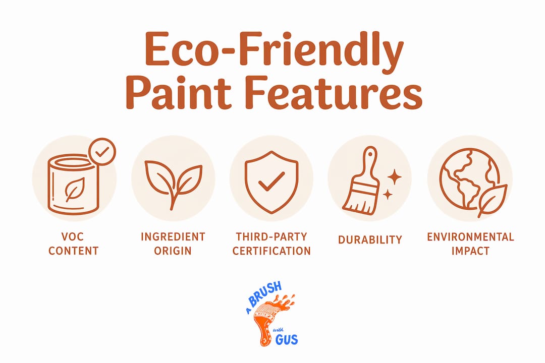 Infographic showing key features of eco-friendly paint