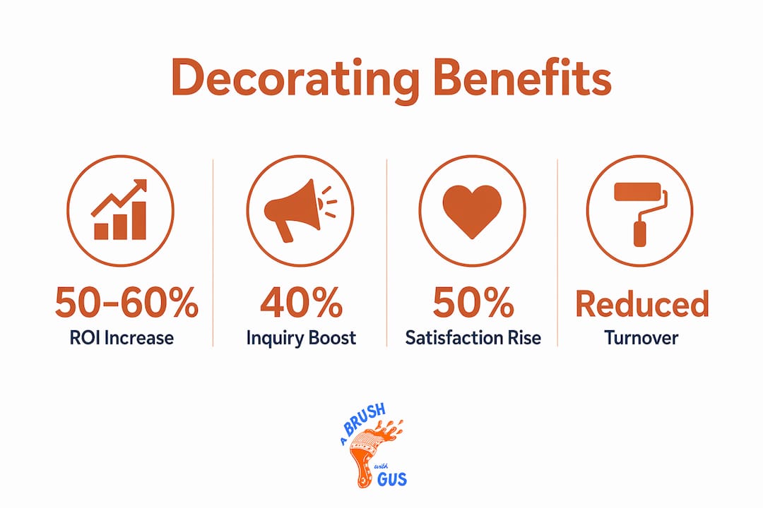 Infographic showing key statistics on decorating benefits in tenancy management
