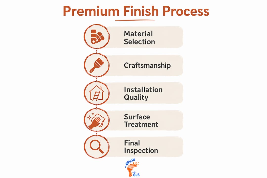 Infographic outlining key steps in premium finishes process