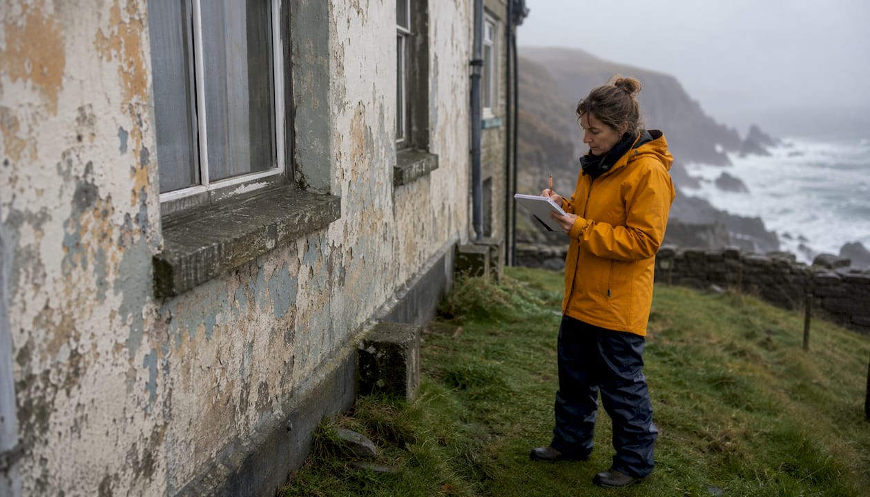 Coastal house paint damage inspection