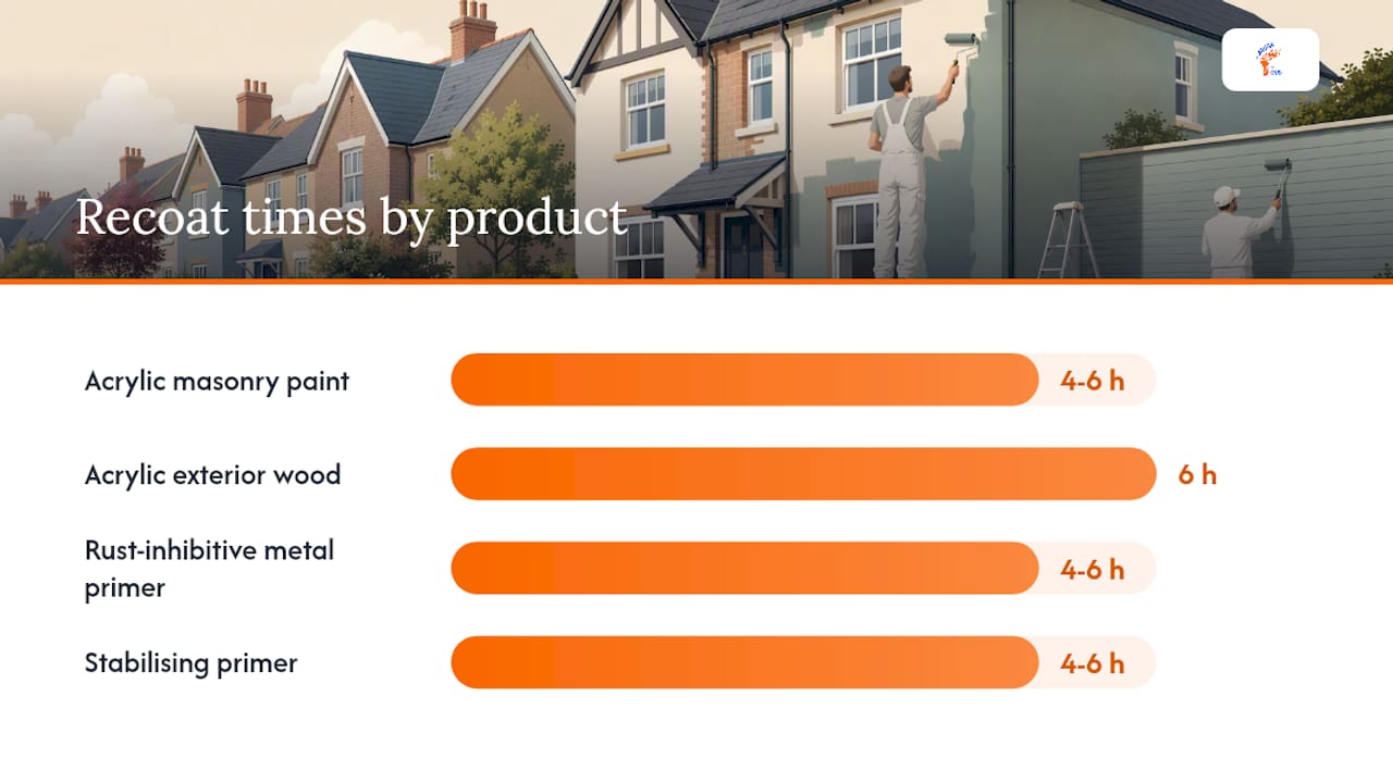 Drying and recoat times for exterior paints infographic