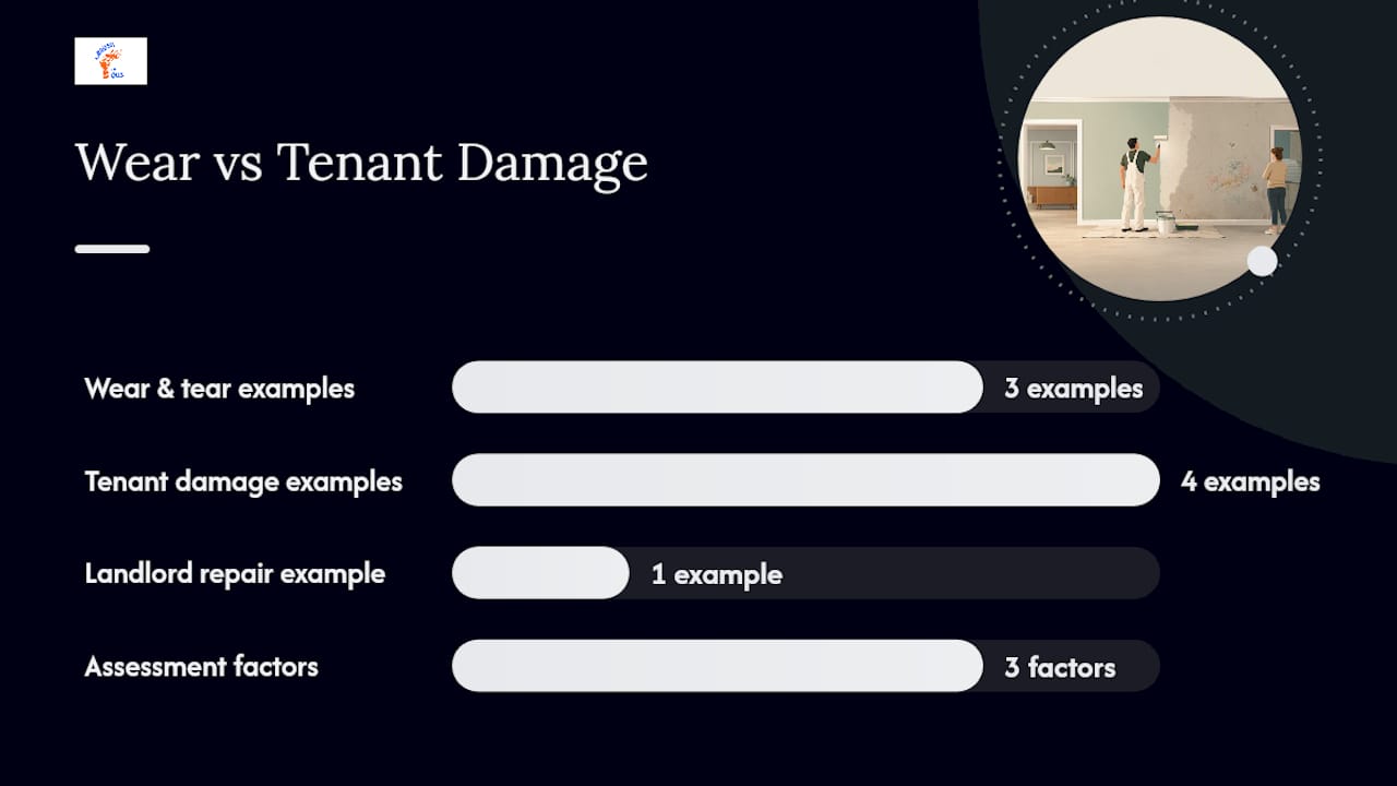 Diagram contrasting wear and tear with tenant damage