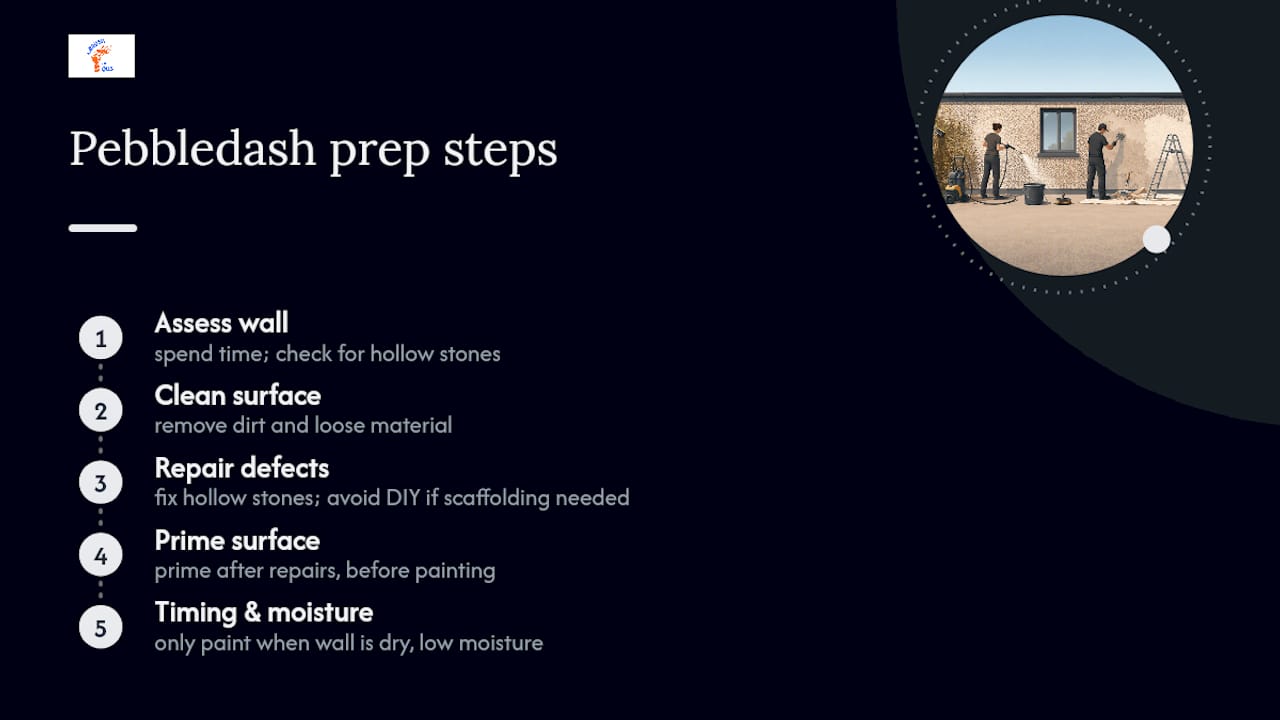 Pebbledash painting preparation and longevity factors