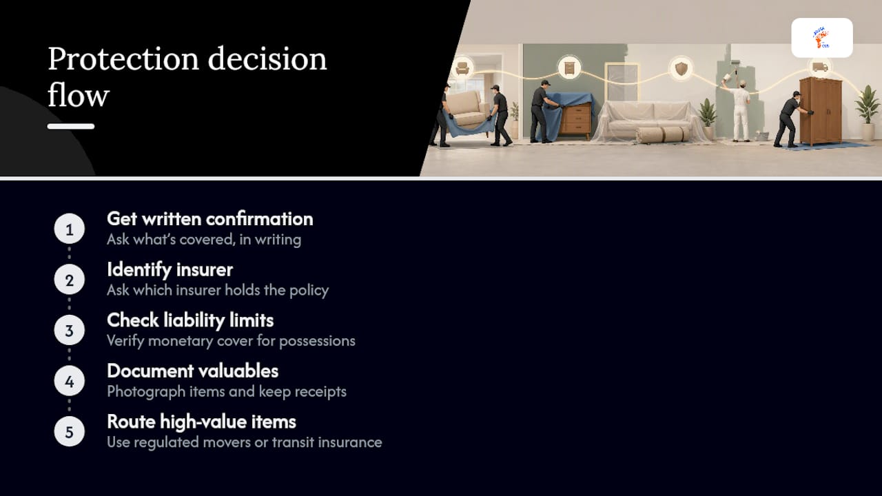 Furniture protection and insurance decision flow