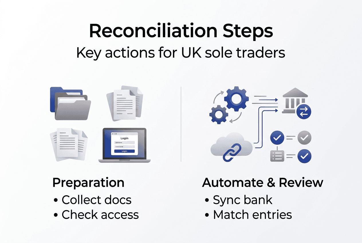 Infographic showing reconciliation process steps