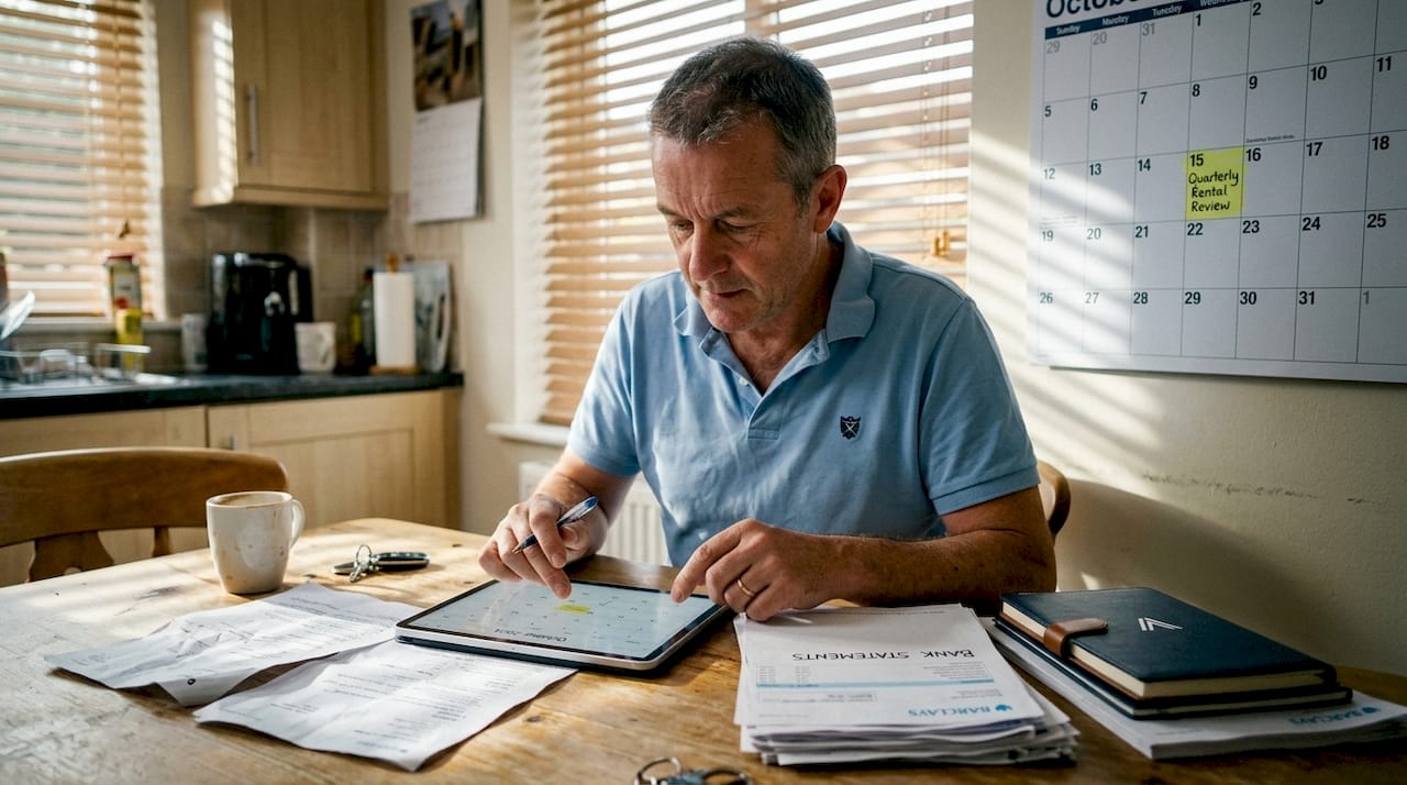 Landlord entering quarterly deadlines calendar