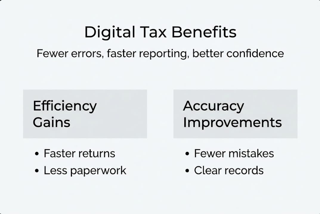 Infographic on digital tax benefits and accuracy