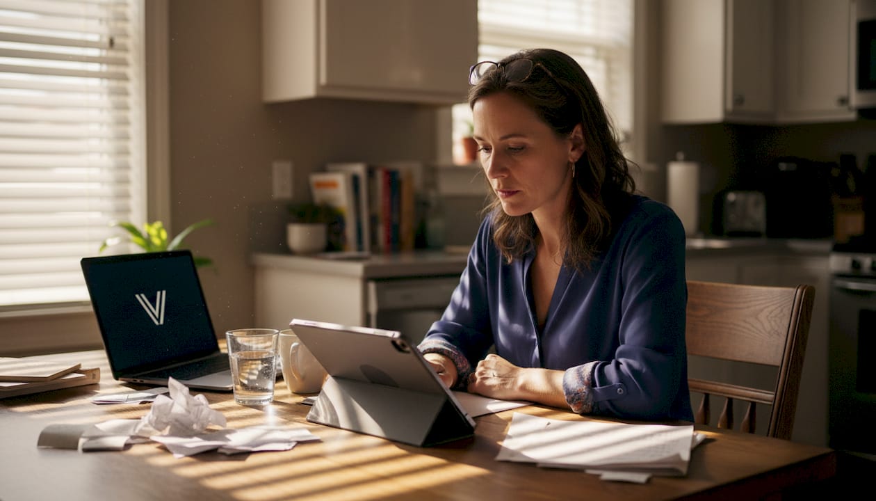 Business owner entering quarterly tax figures