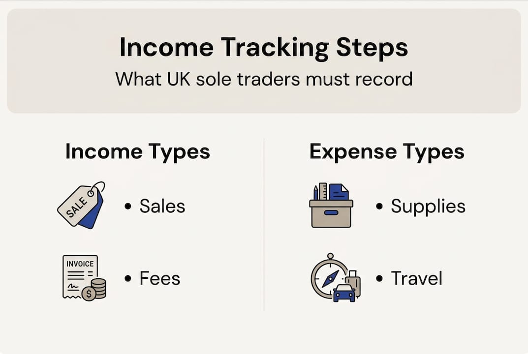 Infographic on required records for UK sole traders