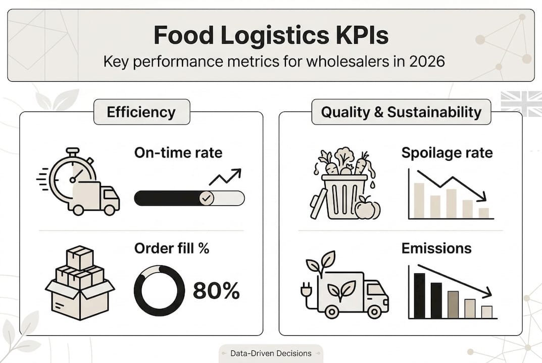 Infographic of KPIs in UK food logistics