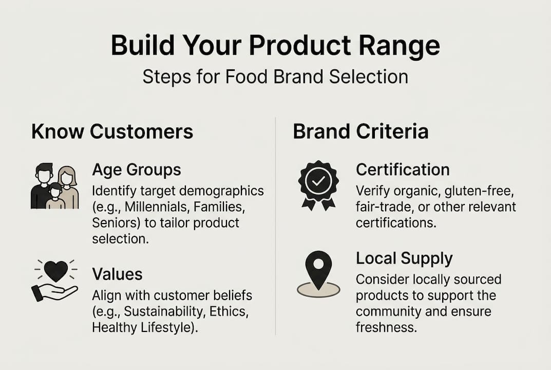 Infographic steps for food brand selection
